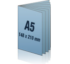 Broschürendruck Digitaldruck Format DIN A5 hoch (148 x 210 mm)