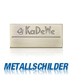 Metall-Schilder geprägt mit Ihrem Logo, Firmenname oder für Ihre Produktkennzeichnung. Alles auf www.47print.com.