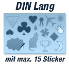 Stickerbogen DIN Lang, angestanzt, permanent klebend