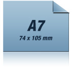 Flyer A7: Das optimale Format fr Bonuskarten und fr alles, wo Informationen handlich untergebracht werden sollen.